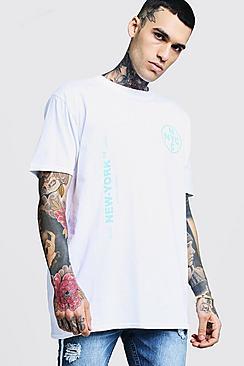 Boohoo Oversized Nyc Printed Neon T-shirt