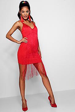 Boohoo Hana Tassle Bodycon Mini Dress