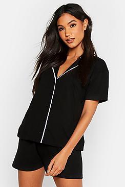 Boohoo Short Sleeve Button Through Pj Set