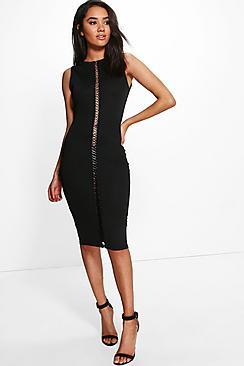 Boohoo Petite Martha Trim Detail Longline Midi Dress