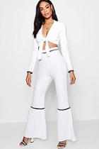 Boohoo Contrast Piping Wide Leg Trouser