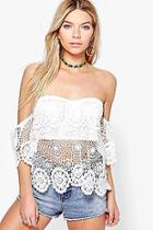 Boohoo Cora Crochet Scallop Edge Off The Shoulder Top