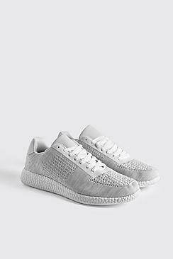 Boohoo Knitted Trainer With Sport Sole