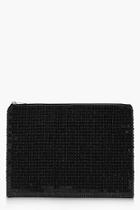 Boohoo Olivia Rainbow Sequin Ziptop Clutch Bag