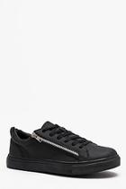 Boohoo Lace Up Zip Side Trainer