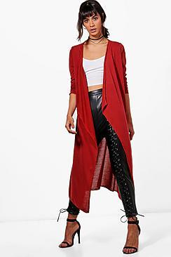 Boohoo Jade Waterfall Maxi Cardigan