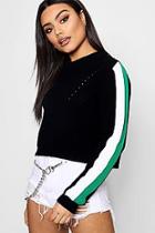 Boohoo Anna Sport Stripe Cropped Jumper