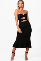 Boohoo Tiggy Twist Bandeau Midi Dress