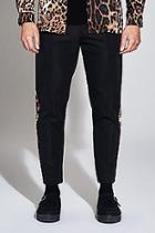 Boohoo Premium Woven Jogger With Leopard Print Insert
