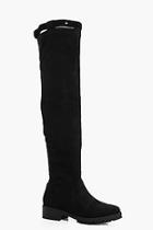Boohoo Maria Stretch Band Cleated Flat Over Knee Boot