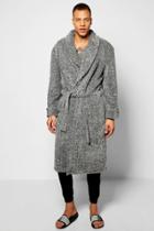 Boohoo Shawl Collar Marl Robe Grey
