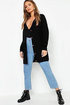 Boohoo Oversized Button Detail Boyfriend Cardigan