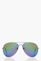 Boohoo Sophie Rainbow Aviator Sunglasses