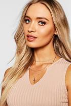 Boohoo Cross & Delicate Chain Layered Necklace