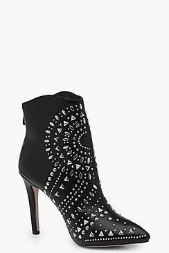 Boohoo Premium Kia Embellished Ankle Shoe Boot