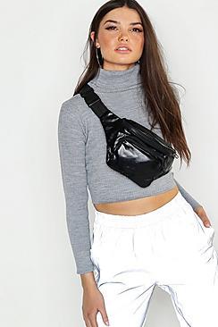 Boohoo Neon Knitted Roll Neck Crop Jumper
