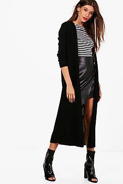 Boohoo Stephanie Maxi Shawl Collar Cardigan