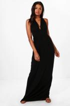 Boohoo Annabel Halterneck Maxi Dress Black