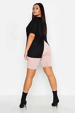 Boohoo Plus Split Back Soft Rib Top