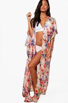 Boohoo Willow Hawaiin Floral Maxi Kimono