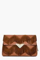 Boohoo Sofia Suedette Fringed Clutch Bag