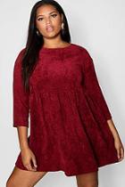 Boohoo Plus Chunky Cord Smock Dress