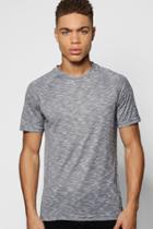 Boohoo Slub Knit Raglan T-shirt Navy