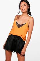 Boohoo Faith Lace Trim Cami