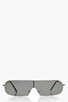 Boohoo Smoke Frame Slim Sports Sunglasses