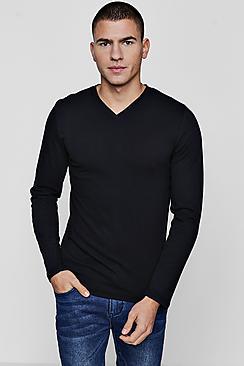 Boohoo Long Sleeve V-neck T-shirts