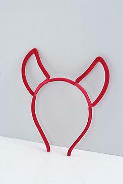 Boohoo Halloween Lexi Velvet Devil Horns Headband