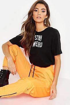 Boohoo Stay Weird Slogan T-shirt