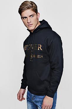 Boohoo Higher State Foil Print Hoodie