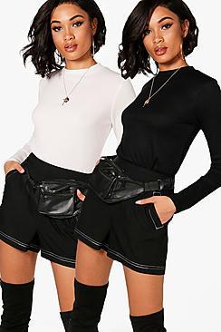 Boohoo Beth 2 Pack Crew Neck Rib Knit Jumper