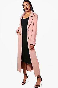 Boohoo Oversized Maxi Wool Look Coat