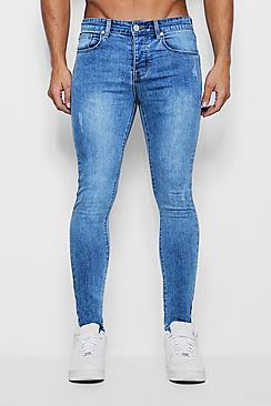 Boohoo Super Skinny Jeans With Let Down Hem