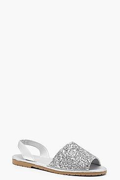 Boohoo Glitter Sling Back Sandals