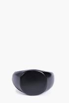 Boohoo Plain Signet Ring In Matte Black