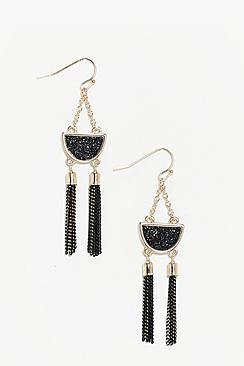 Boohoo Erin Black Detail Earrings