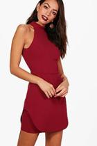 Boohoo Leni Curved Hem Detail Bodycon Dress