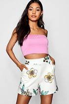 Boohoo Floral Print Tailored Short