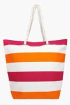Boohoo Holly Stripe Beach Bag Pink
