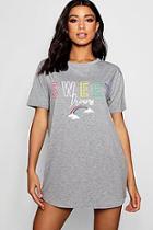 Boohoo Elsa Sweet Dreams Sleep Tee