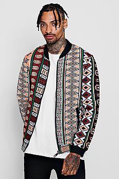 Boohoo Tribal Jacquard Woven Bomber