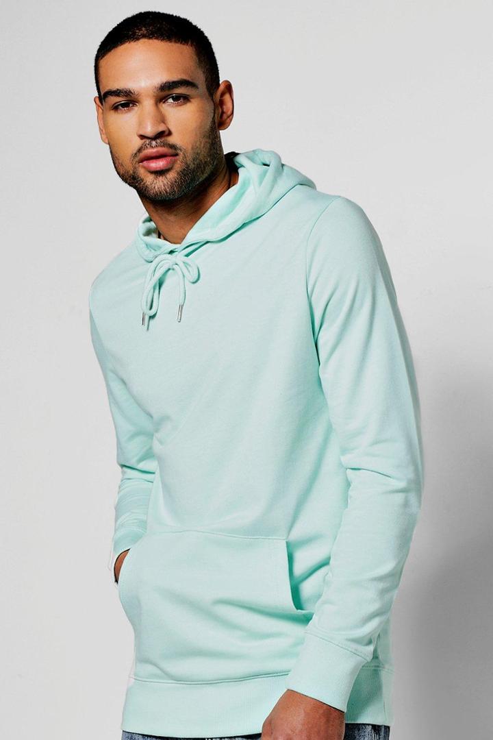 Boohoo Basic Over The Head Hoodie Blue