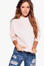 Boohoo Petite Anabelle High Neck Drop Arm Sweat