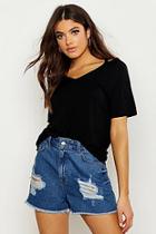 Boohoo Basic Cut Out Shoulder T-shirt