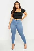 Boohoo Plus Super High Waist Stretch Skinny Jean