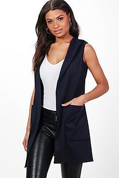 Boohoo Jennifer Shawl Collar Sleeveless Blazer