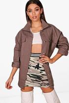 Boohoo Oversized Cotton Twill Jacket